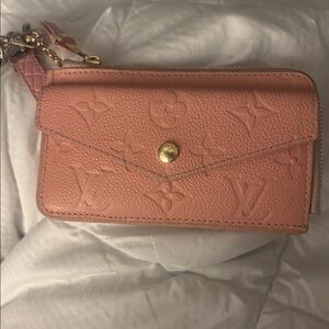 Louis Vuitton Peach Leather Wristlet